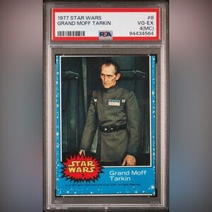 1977 Star Wars #8 MISSCUT CARD Grand Moff Tarkin PSA 4 FRESHLY GRADED